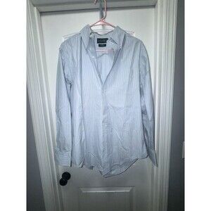 Ralph Lauren Classic Fit Non Iron Dress Shirt Blue White Stripe Mens 15.5 32/33